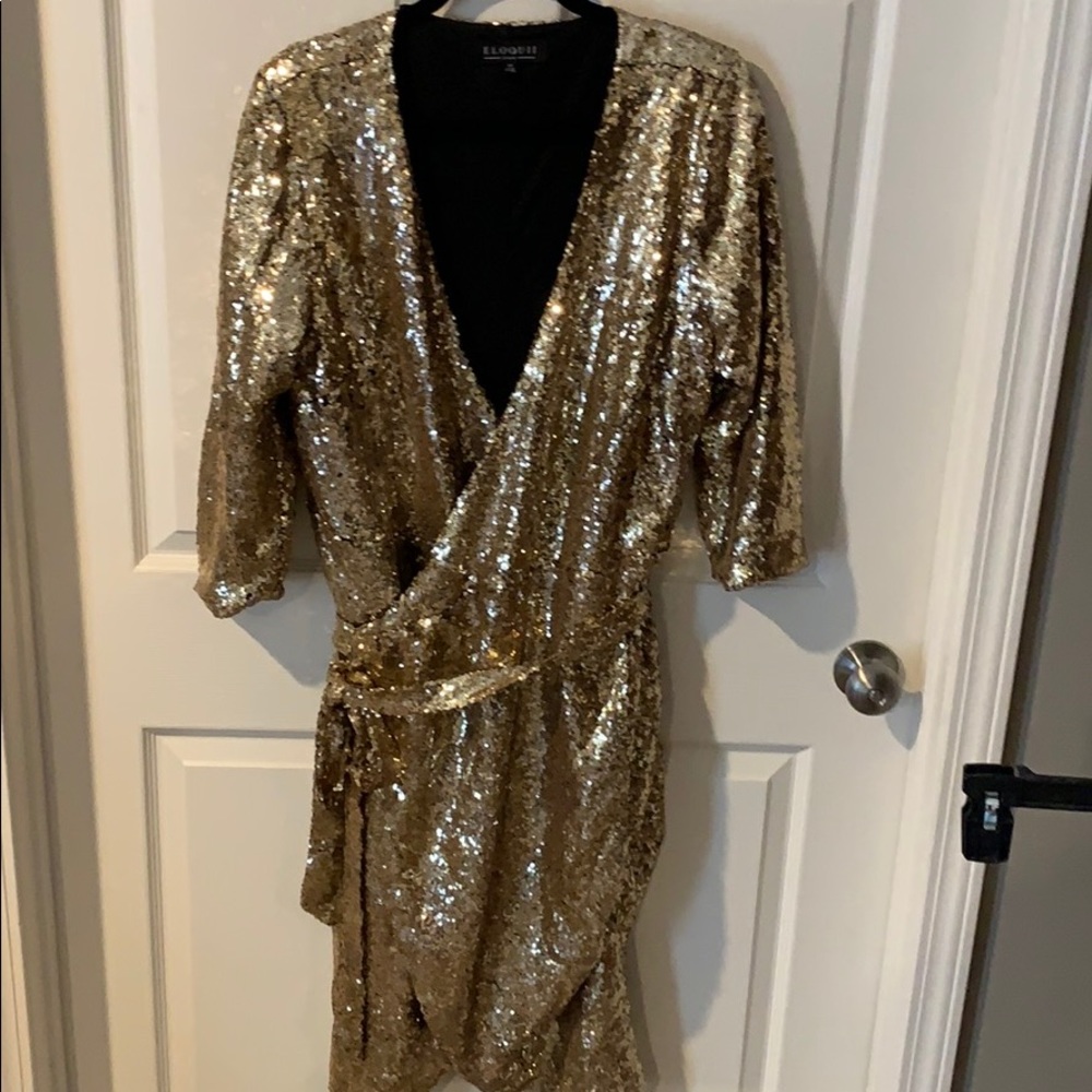 GORGEOUS GOLD SEQUIN DRESS SZ 20 Eloquii
